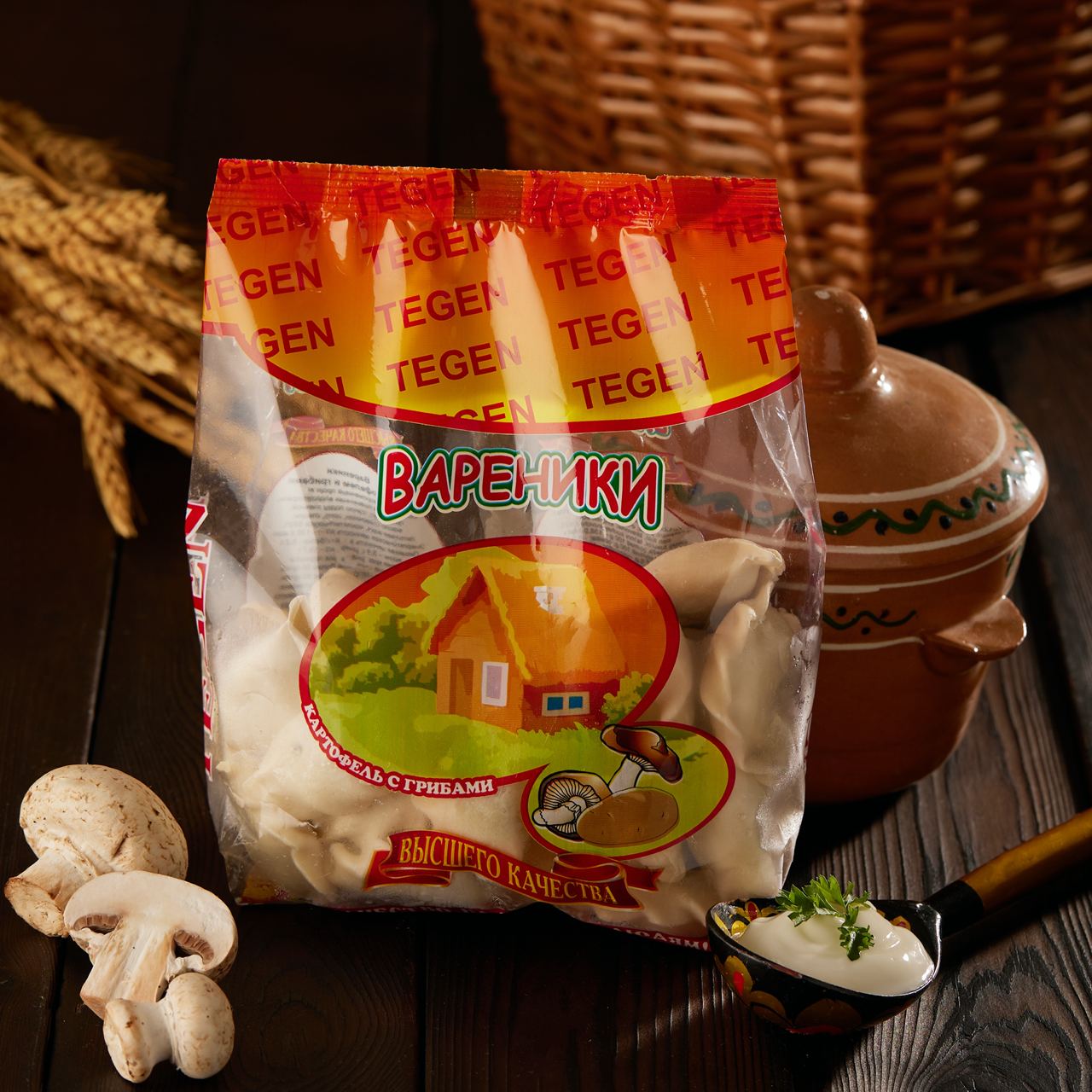 Вареники с грибами и картофелем 0,5 кг